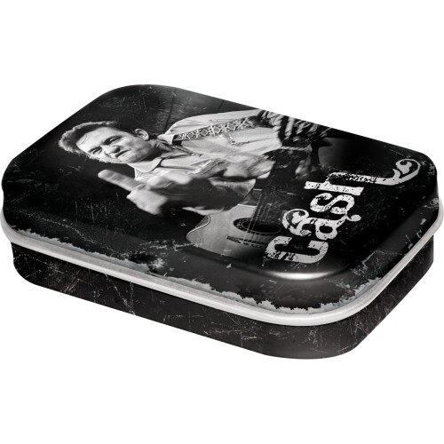 Cutie metalica cu bomboane - Johnny Cash 6x4x1,6 cm