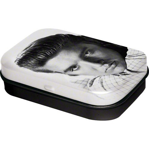 Cutie metalica cu bomboane - Elvis Presley Portrait 6x4x1,6 cm