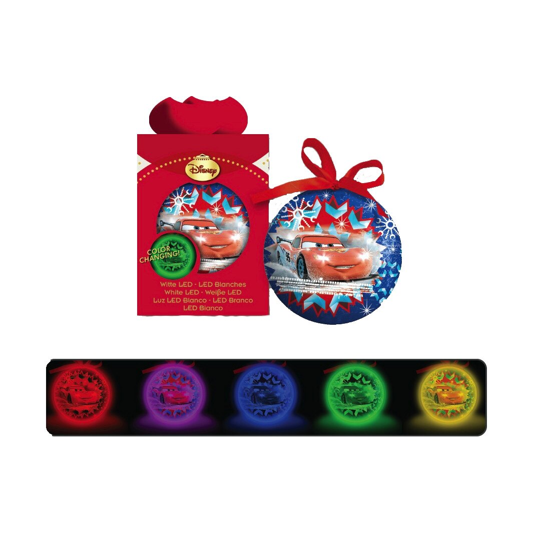 Glob Craciun CARS, cu led multicolor, 7.5 cm