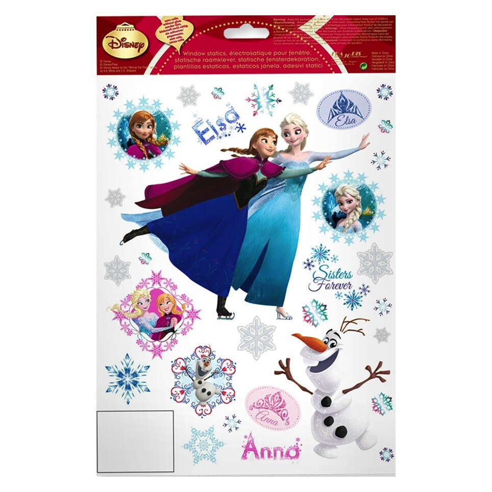 Sticker pentru geam FROZEN - ANNA&ELSA, 42x30 cm