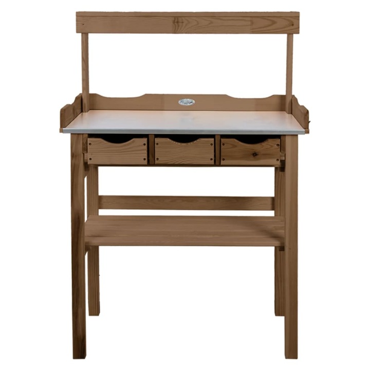 Маса за разсад с чекмедже и рафт Esschert Design, кафява, 80,1 x 37,9 x 113 см