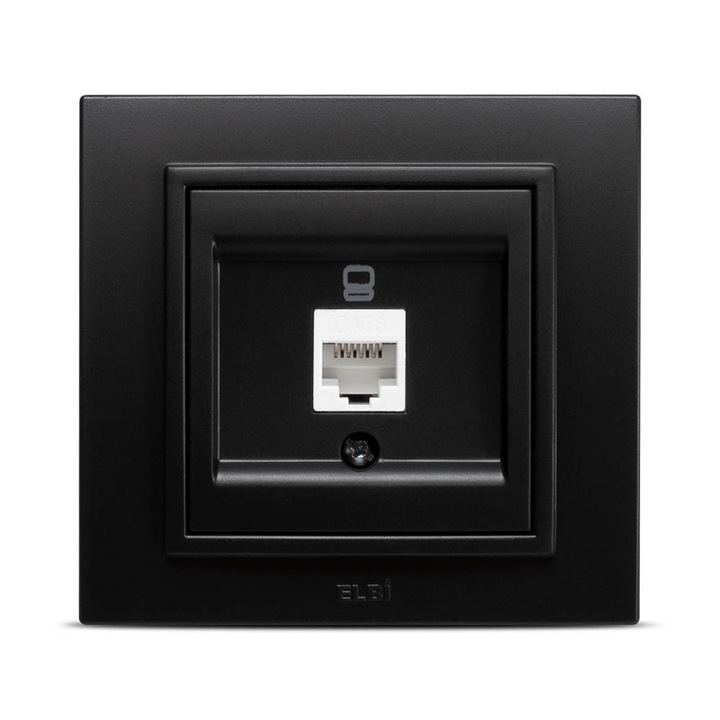 Priza UTP RJ45 Elbi Zena Cat6E Incastrat Negru ST
