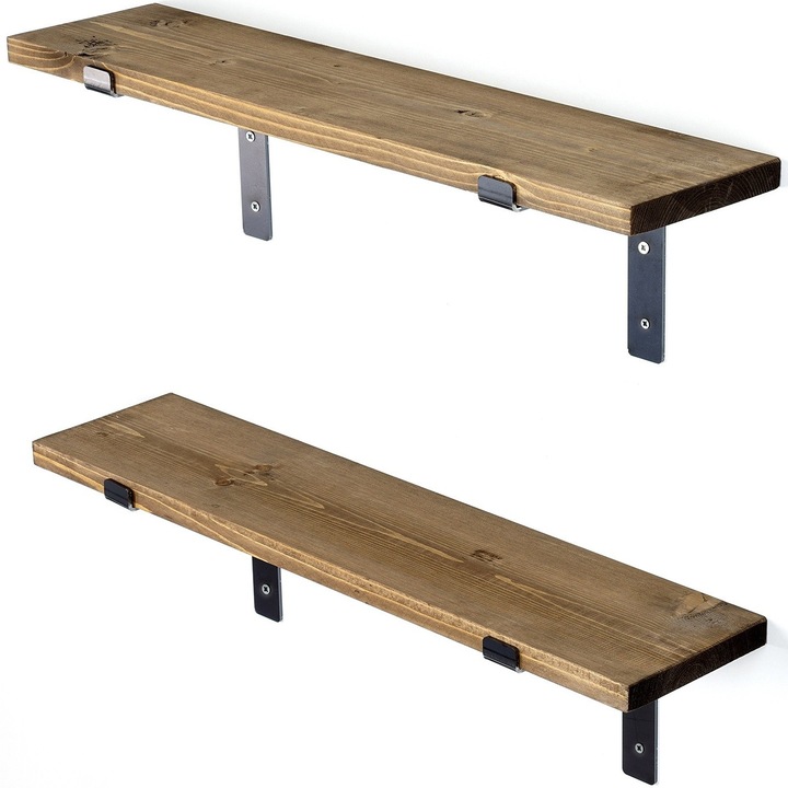 Kalune Design Herald polc, lucfenyő, 60x14x16xcm, Fekete