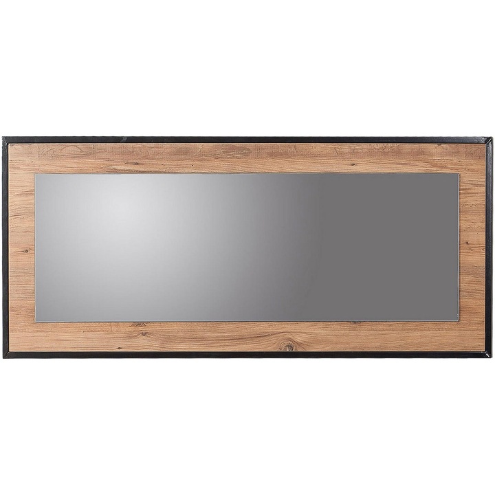 Kalune Design Quantum tükör, melamin forgácslap, 150x1,5x60xcm, fenyő/fekete