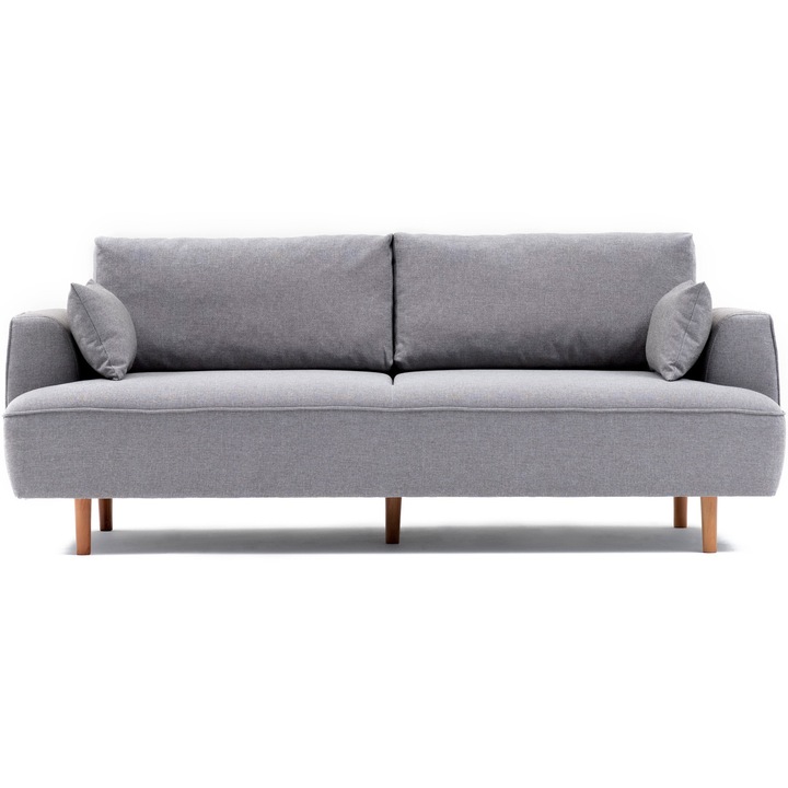 Canapea fixa cu 3 locuri Atelier Del Sofa Felix, 230x90x98cm, Gri deschis