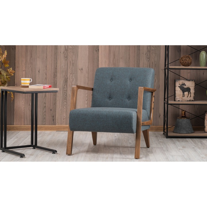 Atelier Del Sofa Ulrika Fotel, 69x80x83cm, Kék/Barna