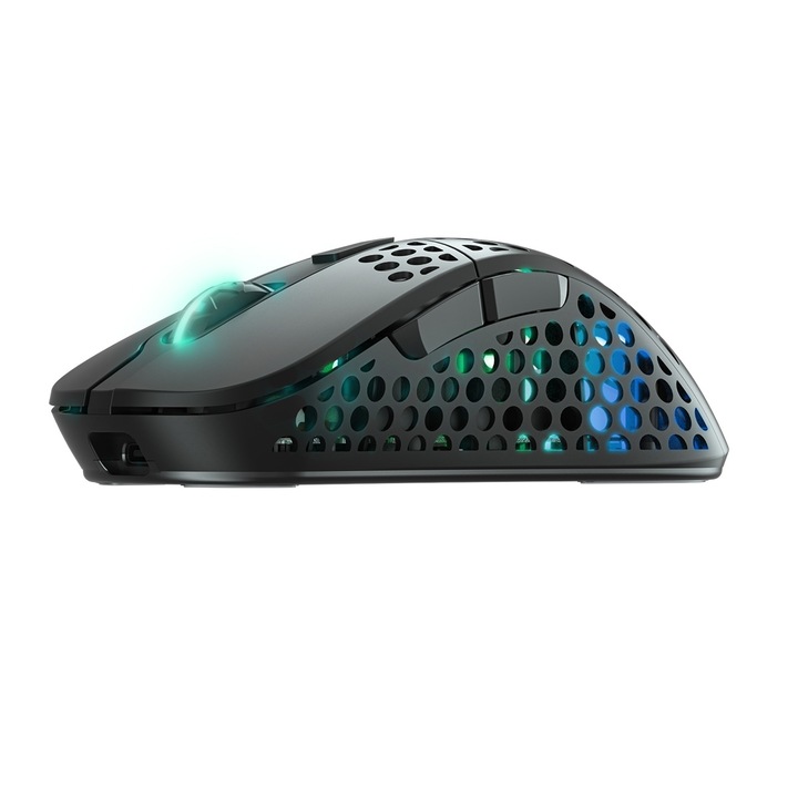Mouse de gaming wireless, XTRFY, RGB, Negru