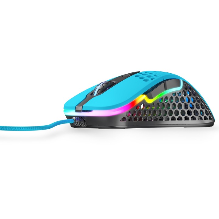 Геймърска мишка Xtrfy M4 Miami Blue, RGB, Син