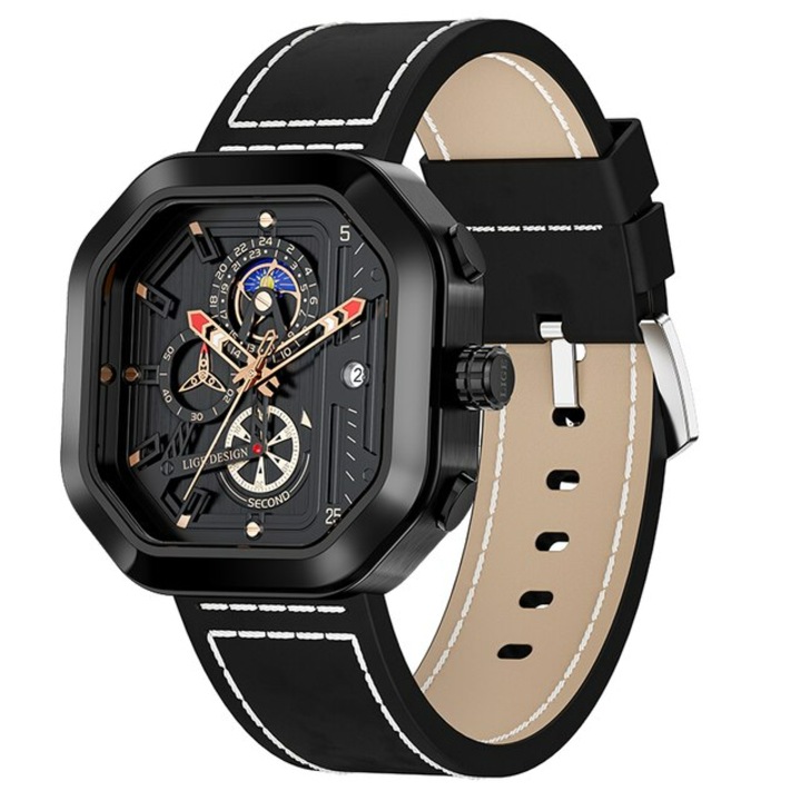 Мъжки часовник Lige Chronograph Retro Casual Sport Quartz Analog Display
