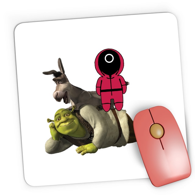 Mousepad Gaming Shrek Squid Game Donkey Manipulate Scared Funny, 21x19 ...