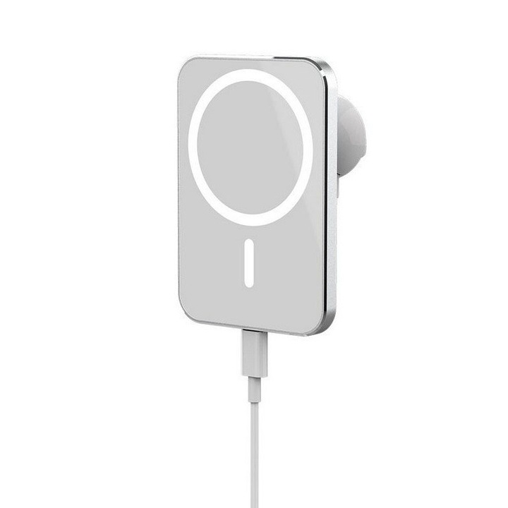 Incarcator wireless MagneticAuto, 15W, suport auto grilaj ventilatie, 59 x 95 x 29 mm, alb, Doty