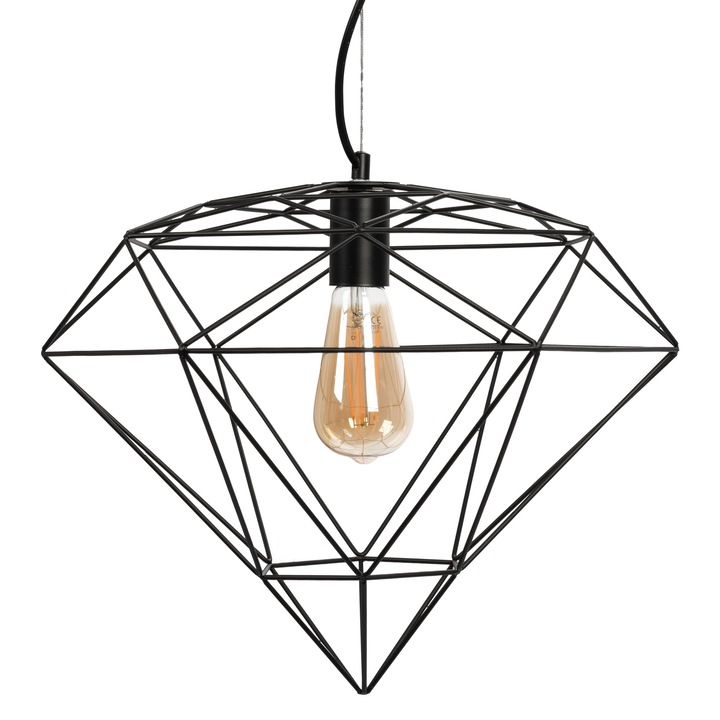 Lustra Tavan Loft Metal Black 1 Sursa E27 60W 400x350 mm