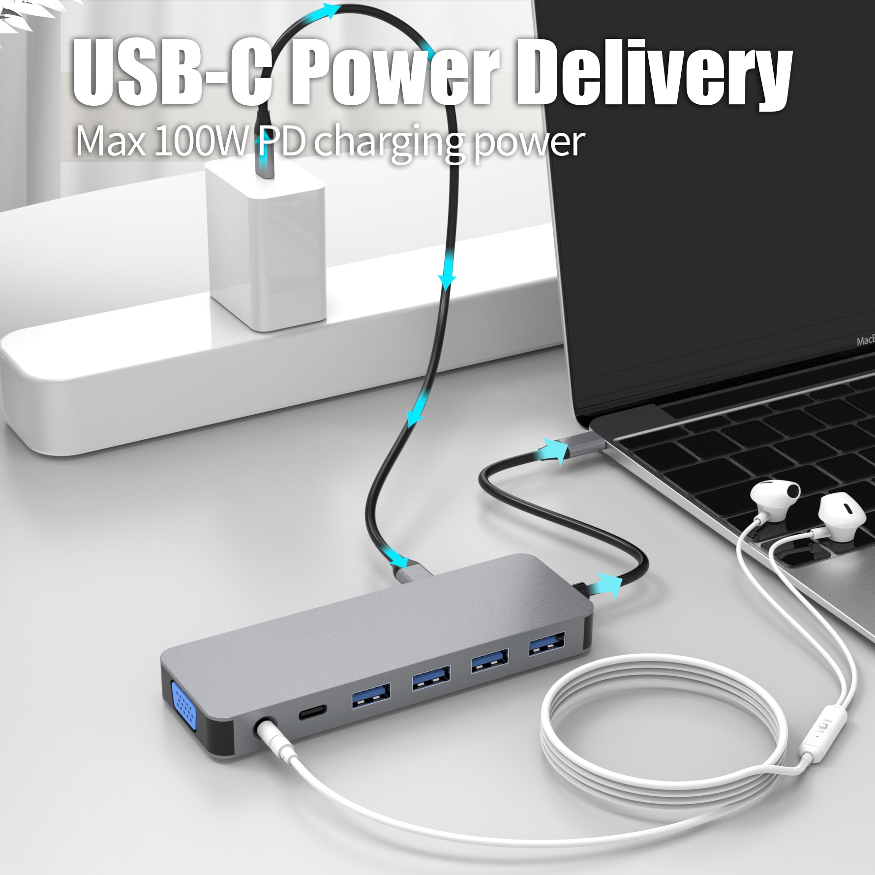 Hub In Adaptor K Usb Type C La Xusb Xhdmi K Xmicro Sd Sdhc Sdxc Argintiu Usb