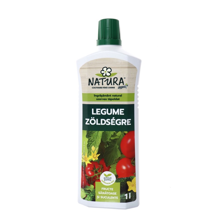Ingrasamant organic pentru legume Natura, lichid, 1L, utilizat in culturile ecologice