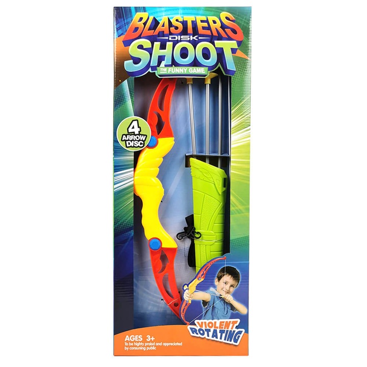 Set arc cu sageti, Plastic, 3 ani, 50 cm, Multicolor