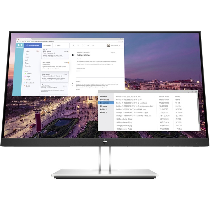 Monitor HP E-Display E23 G4, 23", IPS, Full HD, 16:9, kijelzőport