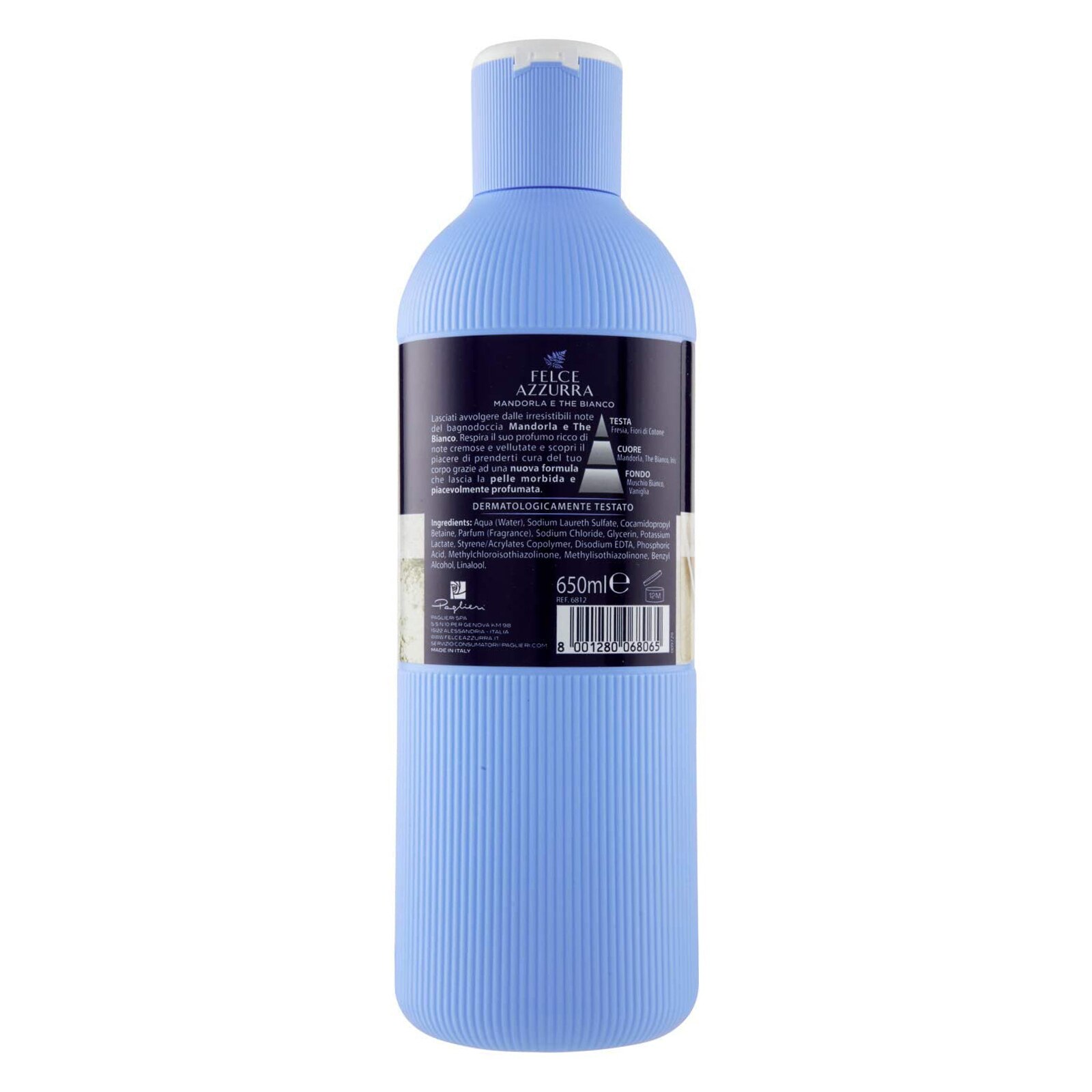 Gel de dus Felce Azzurra Mandorla e The Bianco, 650ml 