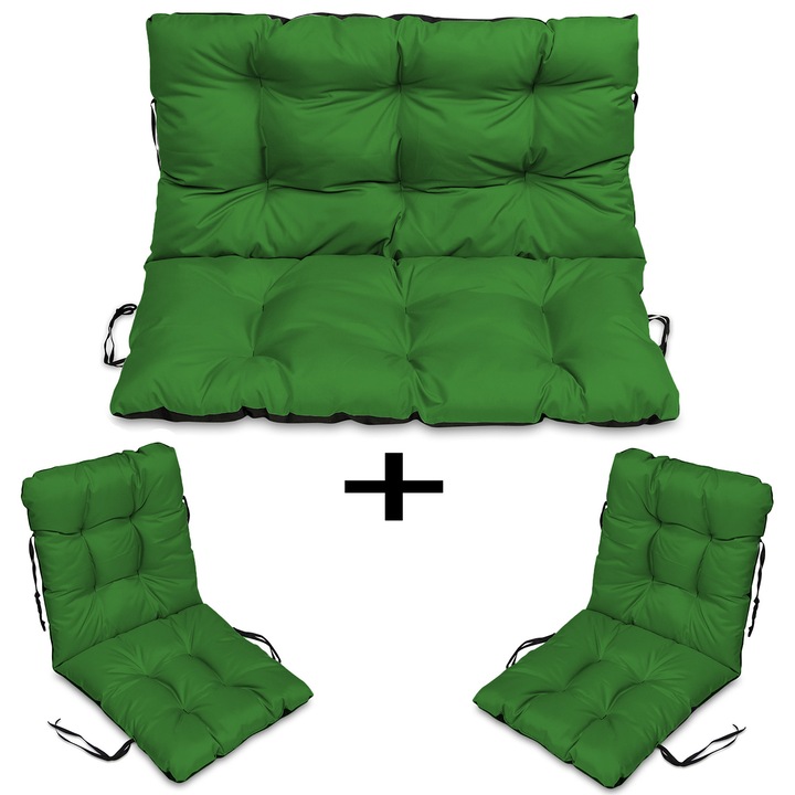 Set perne mobilier ratan, Superkissen24, 120x60x50 cm, Verde