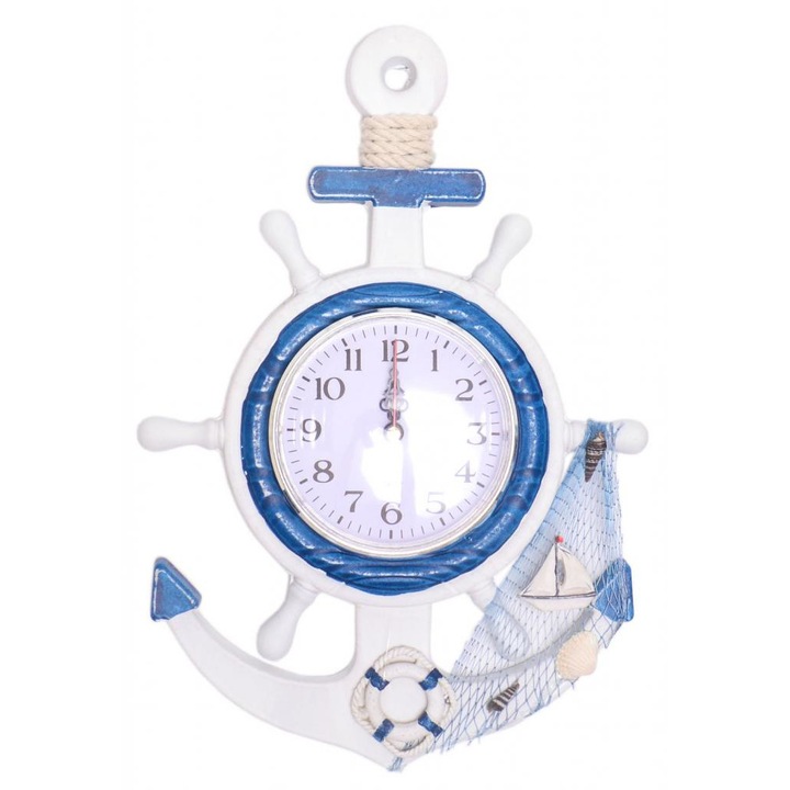 Декорация часовник, Рул, Дървен, За окачване, 33х32 см