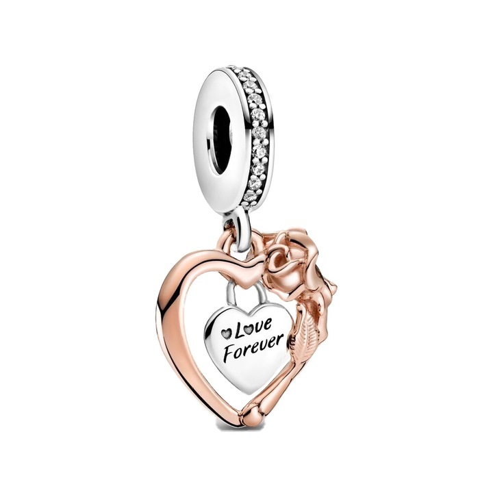 Nadiela 925 ezüst talizmán medál, Forever love, Pandora kompatibilis