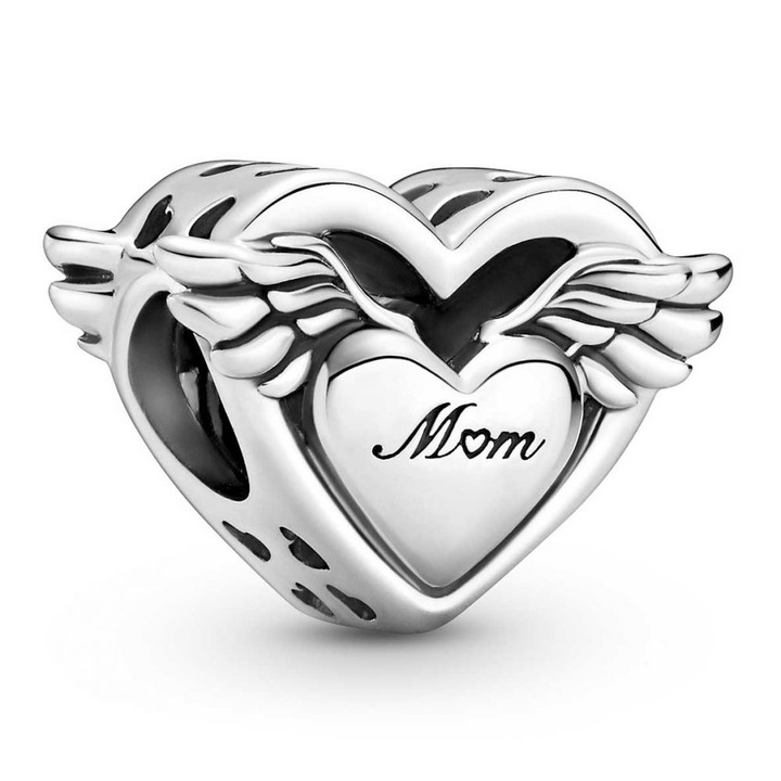 Talisman Argint 925, Charm compatibil Pandora – Mom is my Angel
