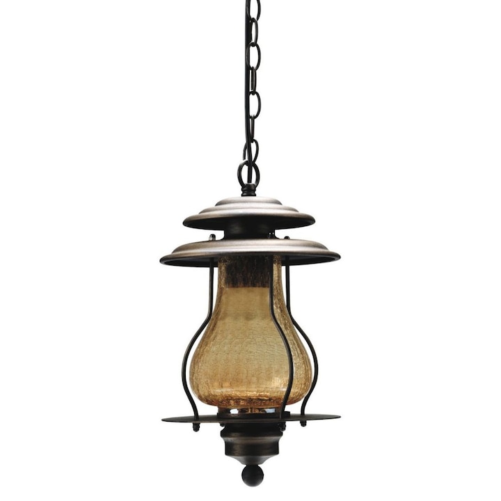 Pendul de exterior Klausen Kingston 7, maro antic, 1XE27, H75 cm, D20cm aluminiu, IP44