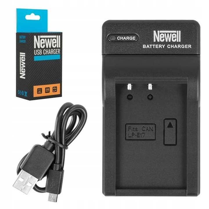 Incarcator Newell, DC-USB, Compatibilitate Canon, LP-E17, Negru