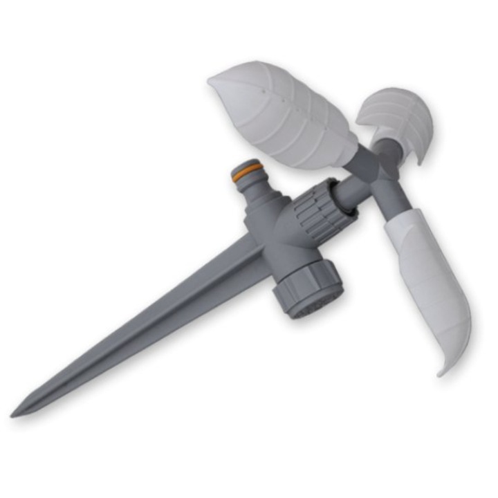 Въртящ се разпръсквач за градина, 3 рамена, Обхват 15 м, ABS, Сив