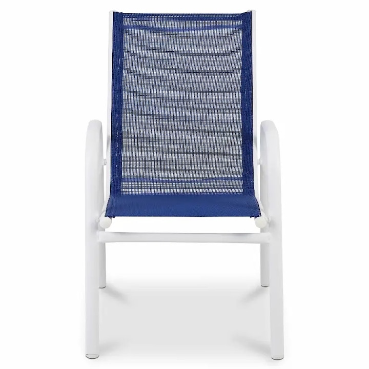 Kerti szék, kék színű, acél/poliészter anyag, 51 x 43 x 70 cm, kompakt kivitel, Blooma Janeiro