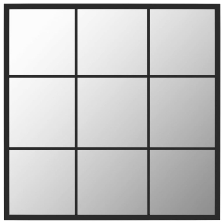 Огледало за стена vidaXL, Черно, 60x60 см, Метал