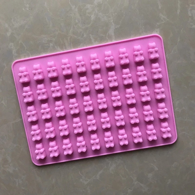 Jeleuri Roz Forma din Silicon pentru 50 de Jeleuri in Forma de Ursuleti Haribo, 18. ...