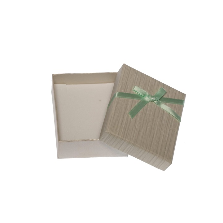 Cutie Cadou Dreptunghiulara Bej pentru Inele, Cercei, Bratari, 8/6/3 cm