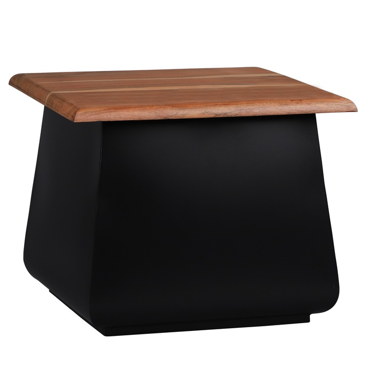 Masuta laterala Sheffield, WOMO-DESIGN, 50 x 40 cm, metal/lemn masiv
