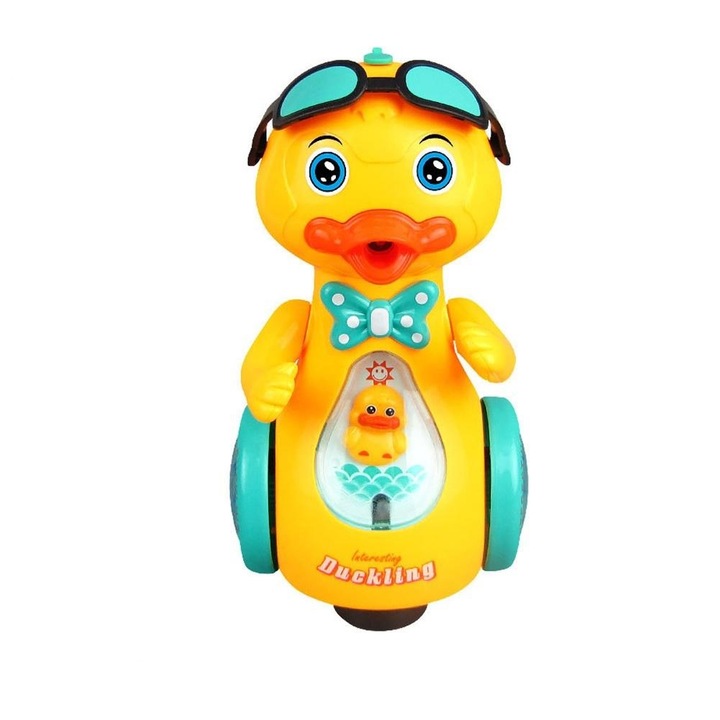 Interaktív játék - Intersting Duckling, hangokkal és fényekkel, sárga