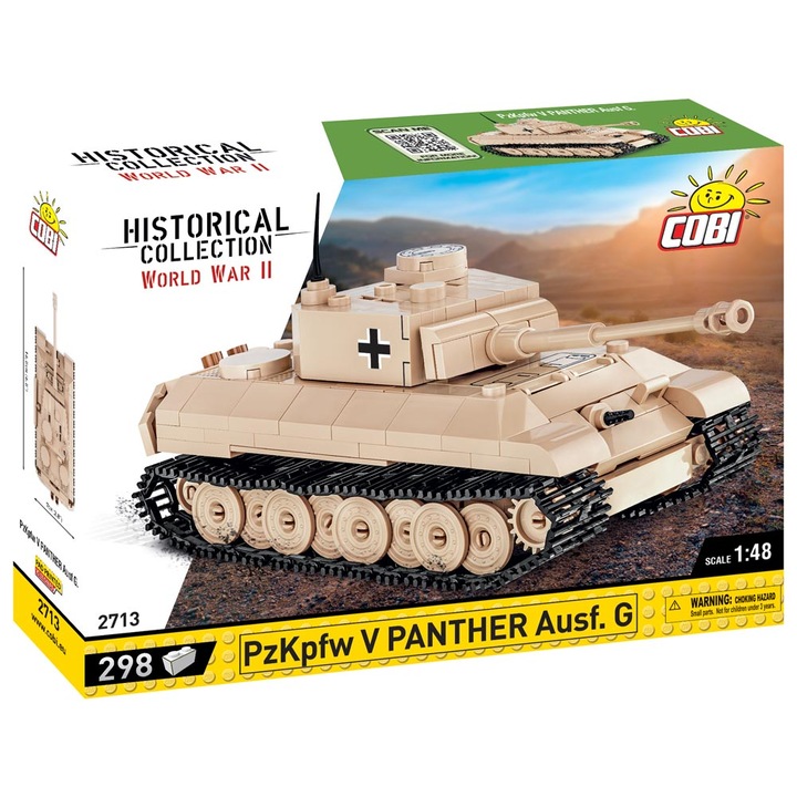 Set de Constructie Cobi, Tanc PzKpfw V Panther Ausf.G, 298 piese