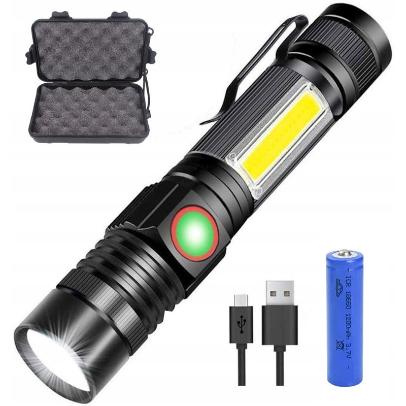 Upset Necklet Bandit Lanterna LED, WALALLA, Aluminiu, Incarcare USB, Magnetica, Negru - eMAG.ro