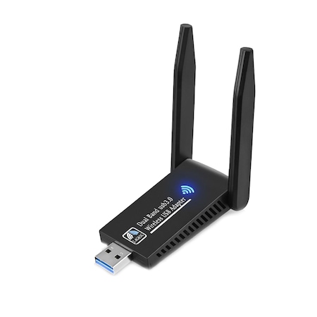 Adaptor Wireless, NUODWELL, dual band 2.4GHz/5GHz,1200 Mbps, WiFi Ethernet, Negru