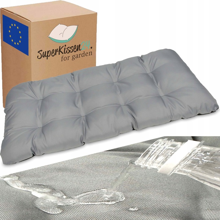 Perna scaun terasa, gradina, 100x50 cm, exterior, impermeabila, pentru banca, balansoar, paleti, Gri, Superkissen24