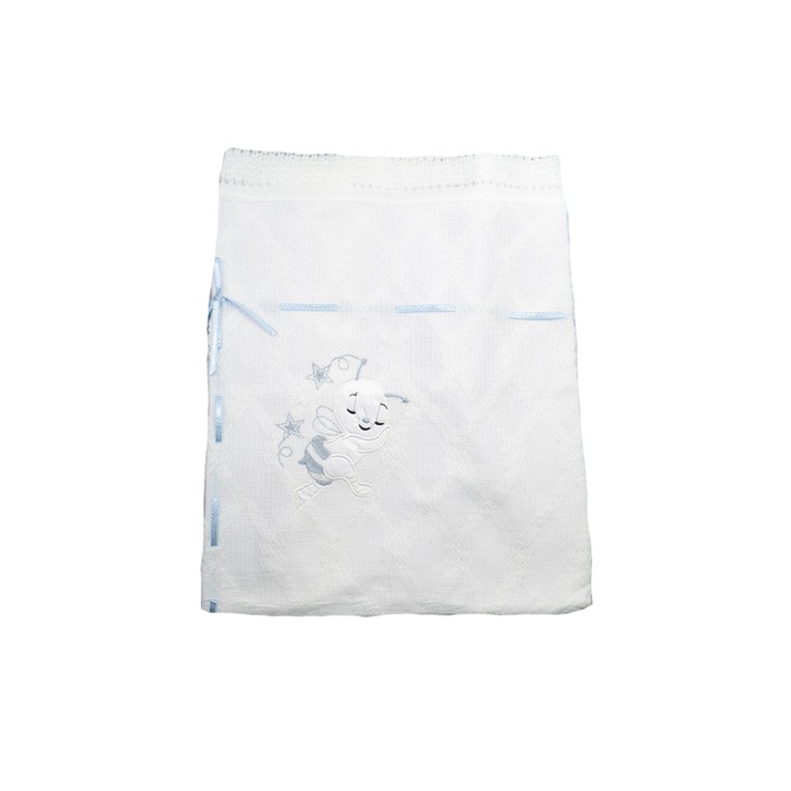 Одеяло 90 х 80 см за момче Mini Junior B210, Бяло