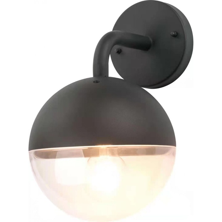 Klausen Kora 3 kültéri fali lámpa, fekete, alumínium, D18cm, H28cm, IP44, E27