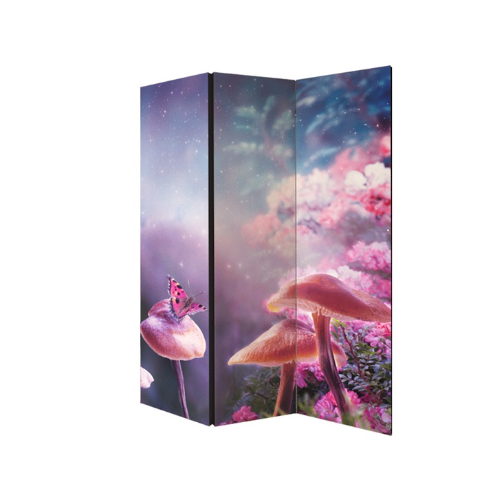 Paravan, Colors of Life, Lemn/Textil, 135 x 172 cm, 3 piese, Multicolor