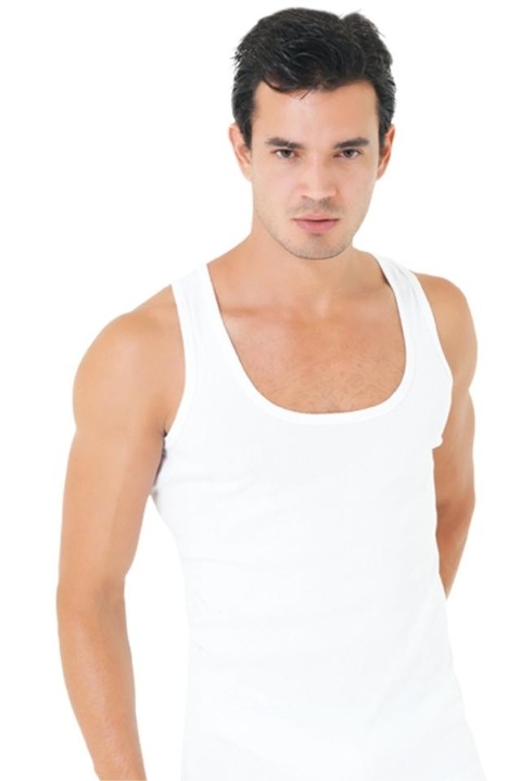 Maiou barbati 023, bumbac, Ceylanoglu, Alb