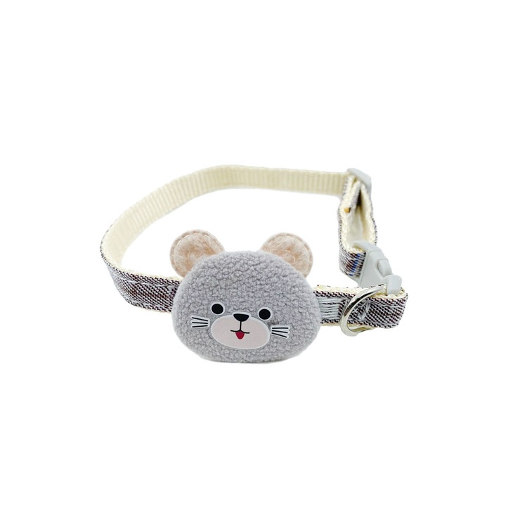 GreyBear nyakörv macskáknak vagy kistestű kutyáknak, kényelmes, 23/33 cm, szürke, Doty
