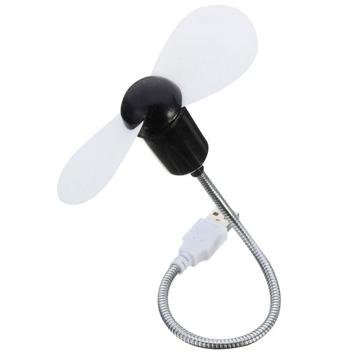 Mini ventilator cu alimentare prin USB, cu brat metalic flexibil - MaffStuff
