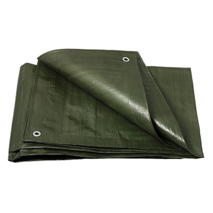 Prelata impermeabila, 8x12m, densitate 200g/m², inele de prindere, verde