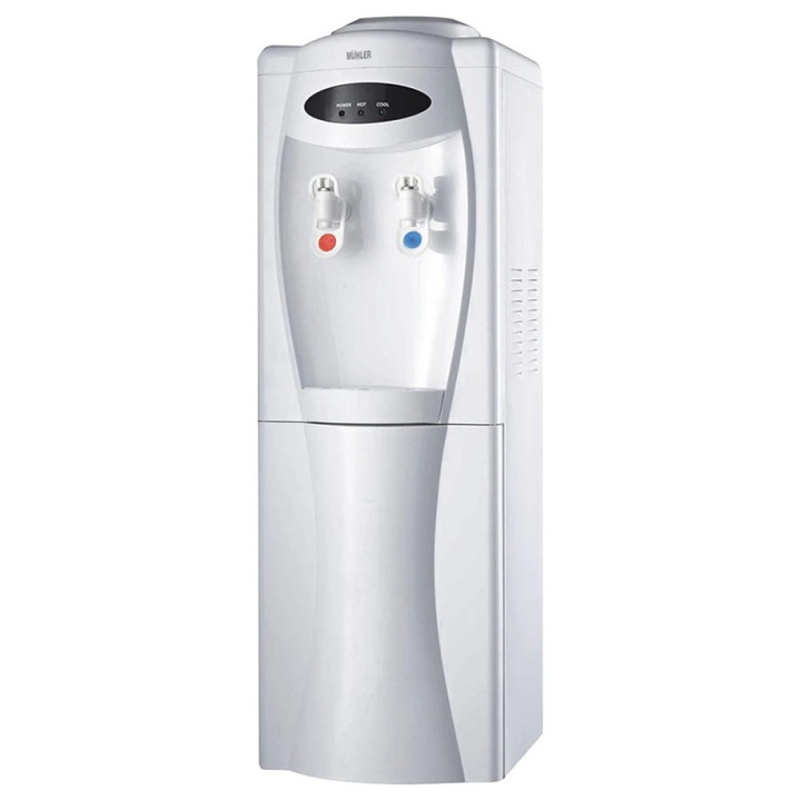 Диспенсър за вода Muhler WD-20ES, Затопляне 420W, Охлаждане 65W, Електронен, 15-90C, Бял