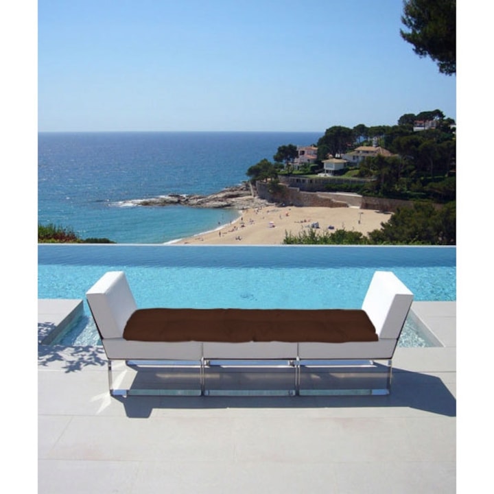 Set Perne banca gradina, terasa, 4 piese, Maro, 120x38 cm, exterior, impermeabila, pentru balansoar, paleti, banca, Superkissen24