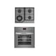 Pachet cuptor electric incorporabil si plita gaz sticla Duo Modern Parma Glass Grey Studio Casa, 6 functii, Ventilator, Display Touch control, Timer digital, Sticla gri