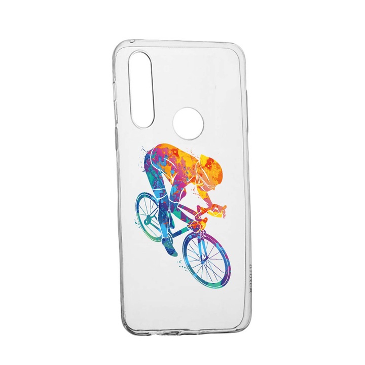Силиконов калъф Unique за Alcatel 1V (2020), Cyclist Colorful, Transparent TR 793