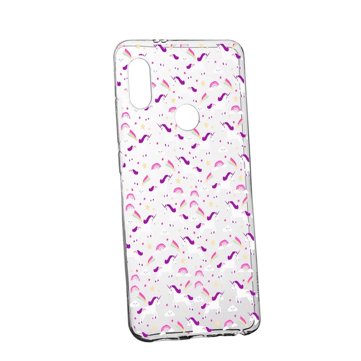 Силиконов калъф Unique за Xiaomi Mi A2 Lite / Redmi 6 Pro, Unicorn Rainbow, Transparent TR 520